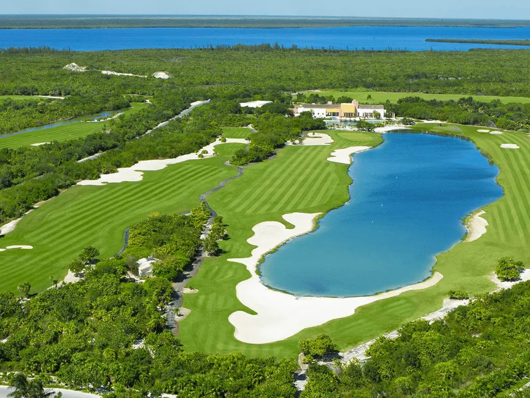 Golf course beside the lagoon