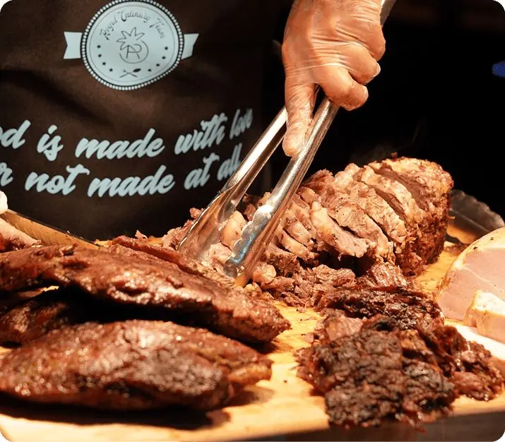 Steak coming off the grill