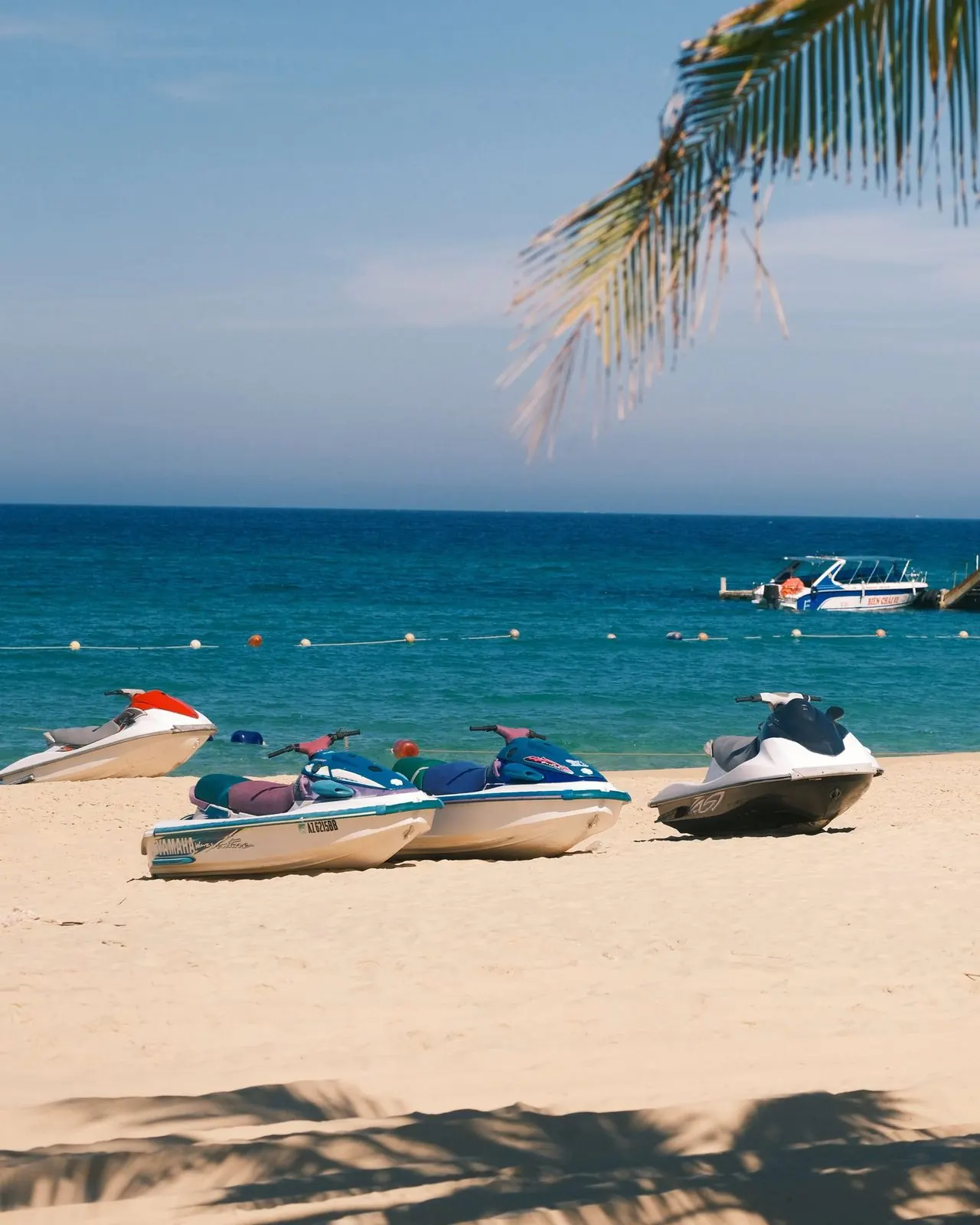 Jet skis on the beach